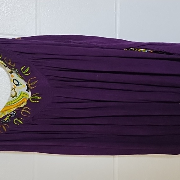 Advance Apparel Free Size Rayon Gauze Art to Wear Boho Tank Dress Pockets - Picture 12 of 14